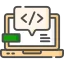 icone d'ordinateur avec du code