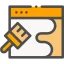 icone de pinceau sur une page web