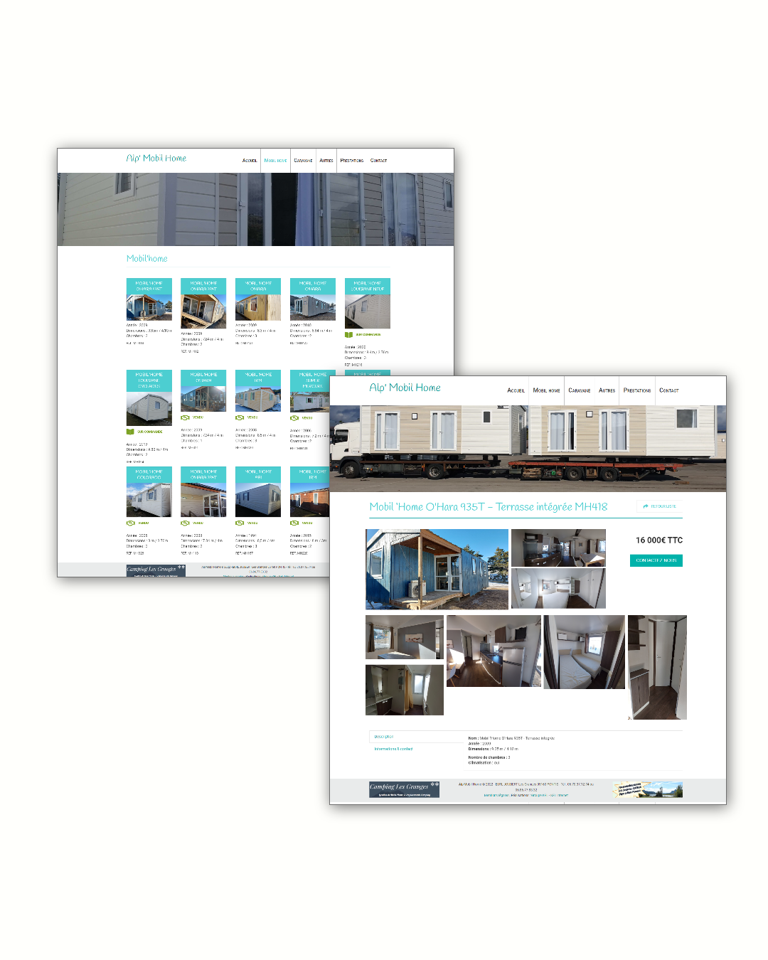 mockup d'un ordinateur affichant l'ancien site alpmobilhome.fr