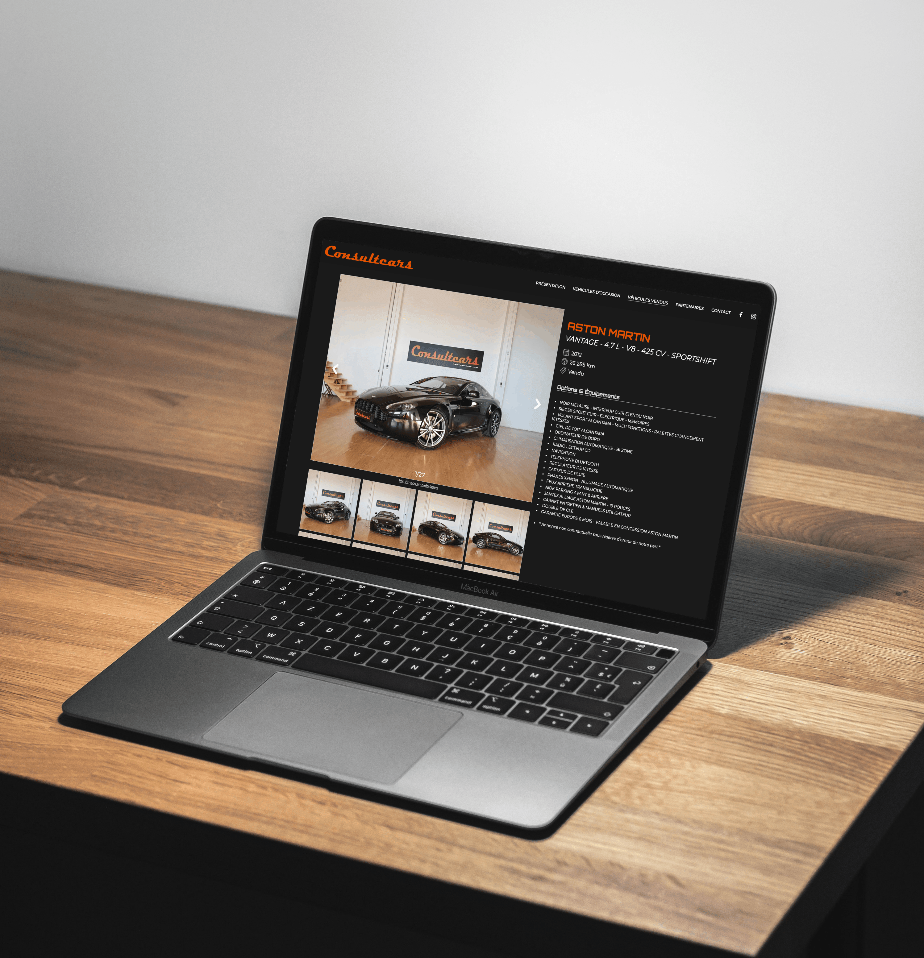 mockup du projet consultcars.com