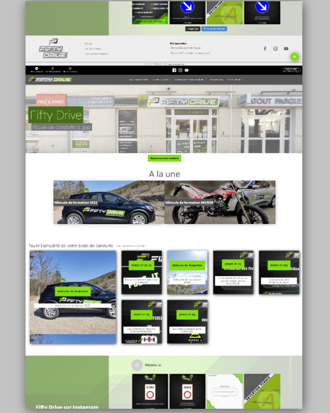mockup d'un ordinateur affichant l'ancien site fiftydrive.fr