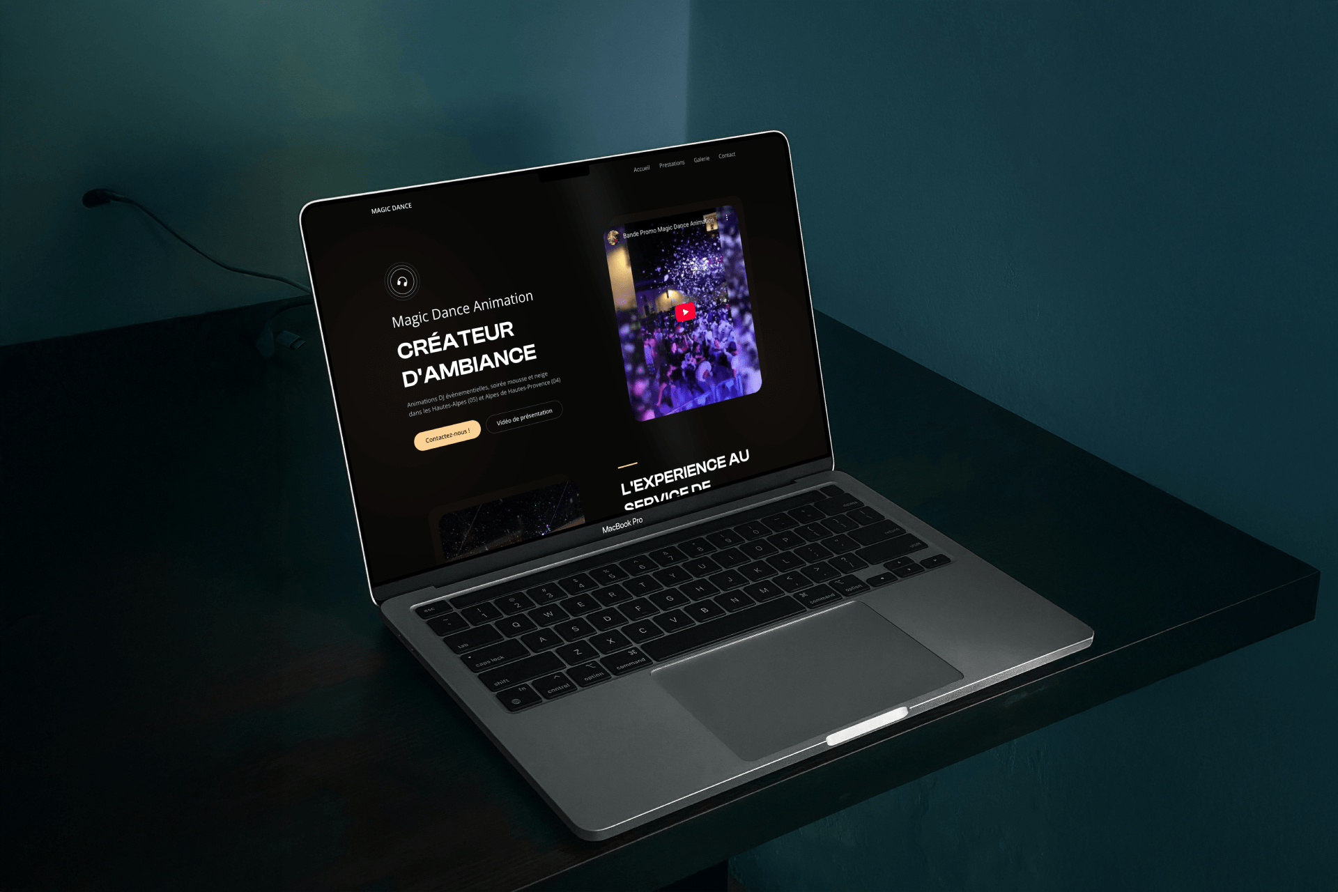 mockup du projet magicdance.Fr